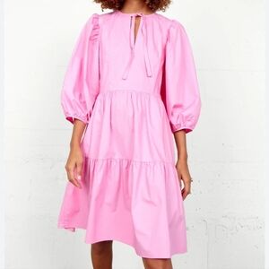 Second Female Vibrant Pink FREY Puff Sleeve Dress